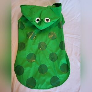 NWOT Silver Paw Frog Face Dog Raincoat with Dots Size XL